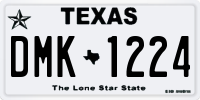 TX license plate DMK1224