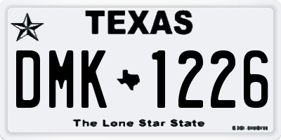 TX license plate DMK1226