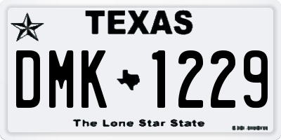 TX license plate DMK1229