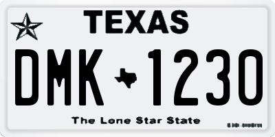 TX license plate DMK1230