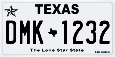 TX license plate DMK1232