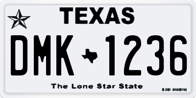 TX license plate DMK1236