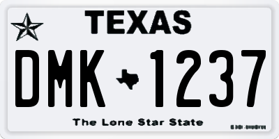 TX license plate DMK1237