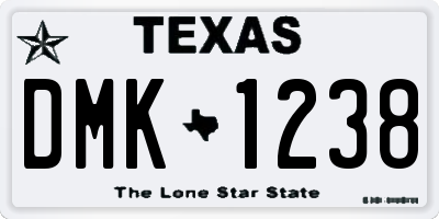 TX license plate DMK1238
