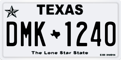 TX license plate DMK1240