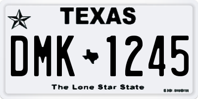 TX license plate DMK1245