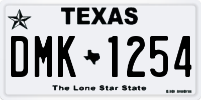 TX license plate DMK1254
