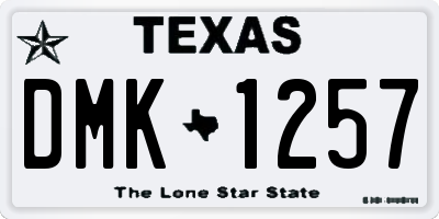 TX license plate DMK1257