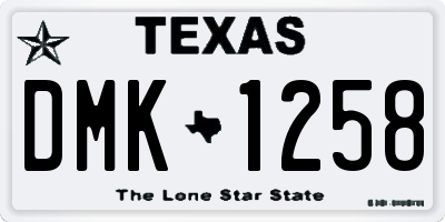 TX license plate DMK1258