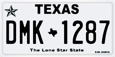 TX license plate DMK1287
