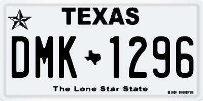 TX license plate DMK1296