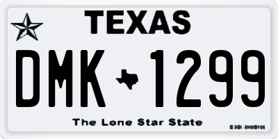 TX license plate DMK1299