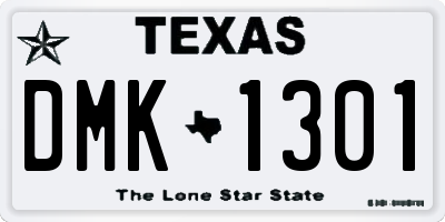 TX license plate DMK1301