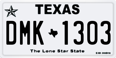TX license plate DMK1303