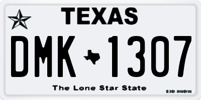 TX license plate DMK1307