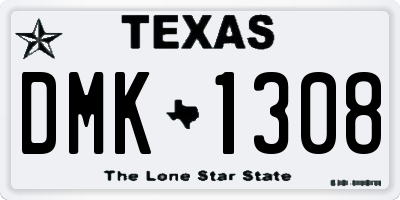 TX license plate DMK1308