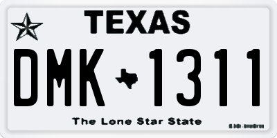 TX license plate DMK1311