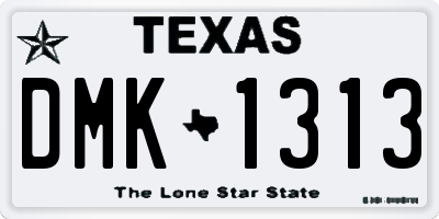 TX license plate DMK1313
