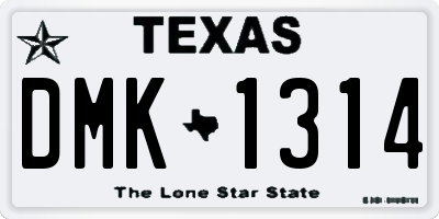TX license plate DMK1314