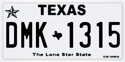TX license plate DMK1315