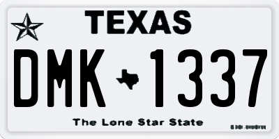 TX license plate DMK1337