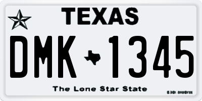 TX license plate DMK1345