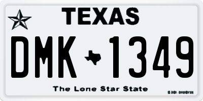 TX license plate DMK1349