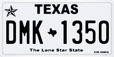 TX license plate DMK1350