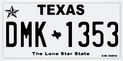 TX license plate DMK1353