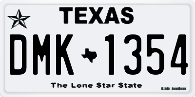 TX license plate DMK1354