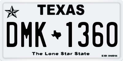 TX license plate DMK1360