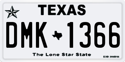 TX license plate DMK1366