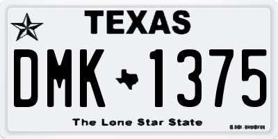 TX license plate DMK1375