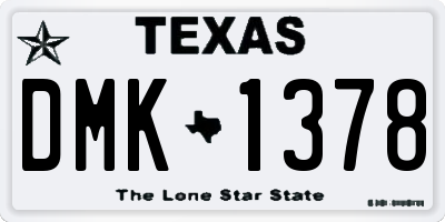 TX license plate DMK1378