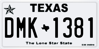 TX license plate DMK1381