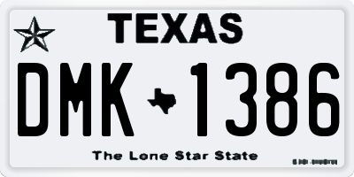 TX license plate DMK1386
