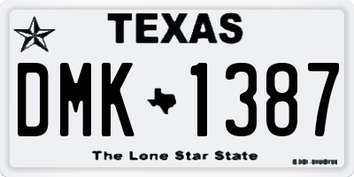 TX license plate DMK1387