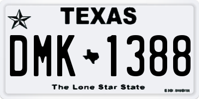 TX license plate DMK1388