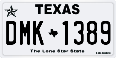 TX license plate DMK1389