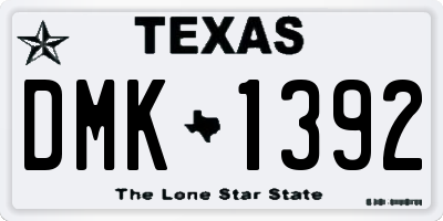 TX license plate DMK1392