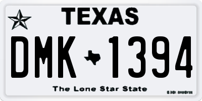 TX license plate DMK1394