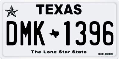TX license plate DMK1396