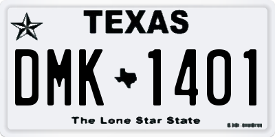 TX license plate DMK1401