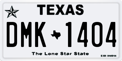 TX license plate DMK1404