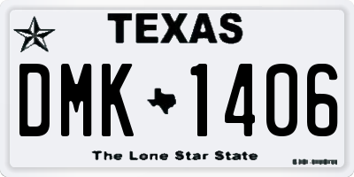TX license plate DMK1406