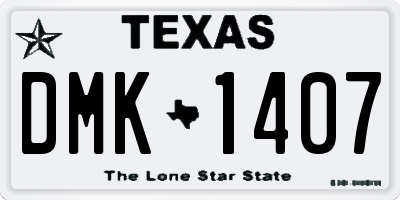 TX license plate DMK1407