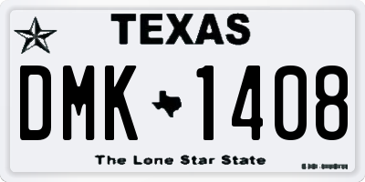 TX license plate DMK1408