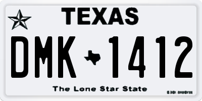 TX license plate DMK1412