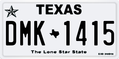 TX license plate DMK1415