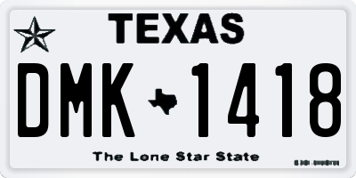 TX license plate DMK1418